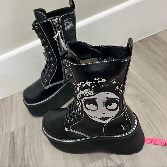 Disney Corpse Bride boots x Dolls Kill sz 10 - Picture 3 of 12